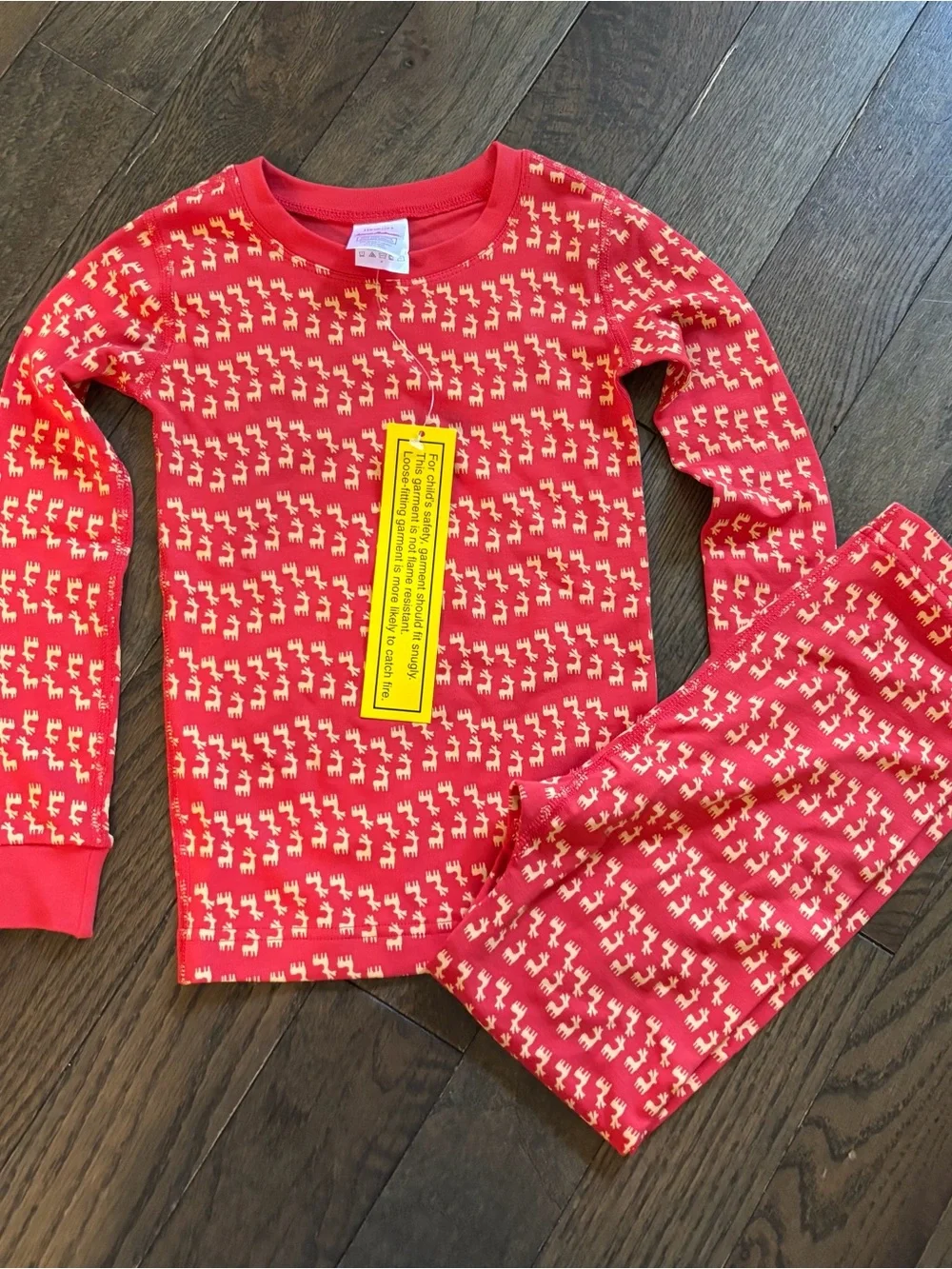 Hanna Andersson Red Reindeer Pajama Set NWT Size 5 Christmas Holiday